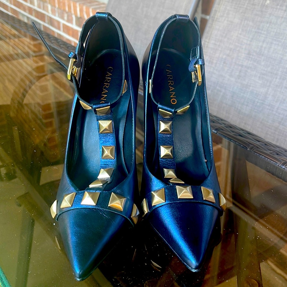 Caetano Brazilian Shoes Navy Metallic Size 9